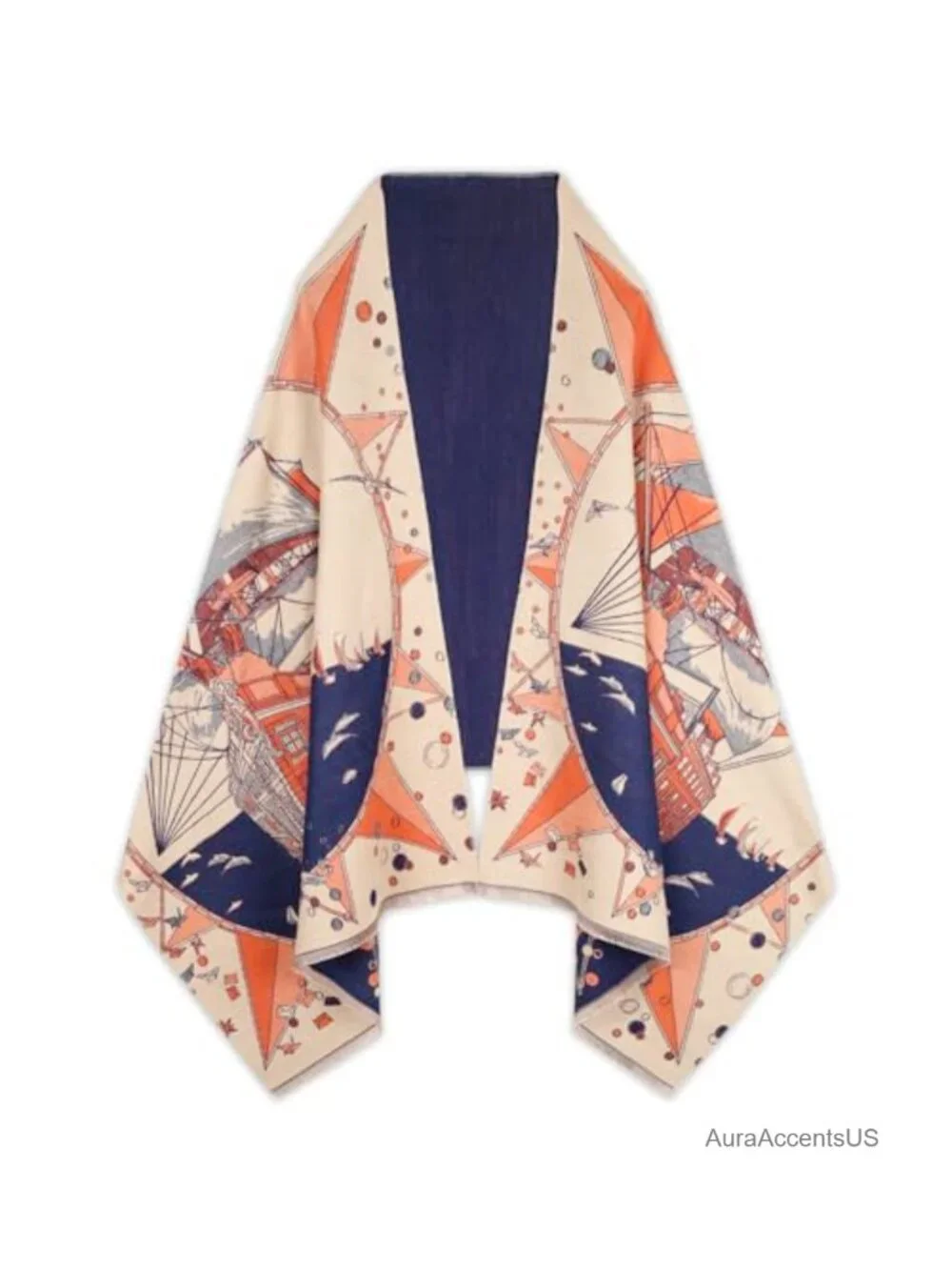 Cashmere Pashmina Shawl Wrap Silky Reversible Poncho Cape for Evening